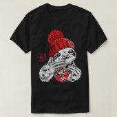 怠惰クールな日クリスマス怠けアニメ飲むホットC Tシャツ (デザイン正面)