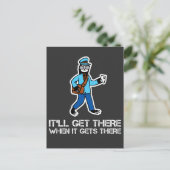 怠惰スロウおもしろいラルメールマンキャリア ポストカード (スタンド正面)