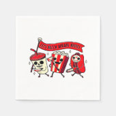 怠惰ハロウィーンの仮装女性男性怖い黒猫 スタンダードカクテルナプキン (正面)