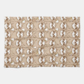 怠惰及びコーヒーパターン キッチンタオル (横)