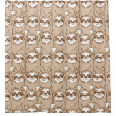 怠惰及びコーヒーパターン シャワーカーテン (正面)