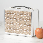 怠惰及びコーヒーパターン メタルランチボックス (インサイチュ)