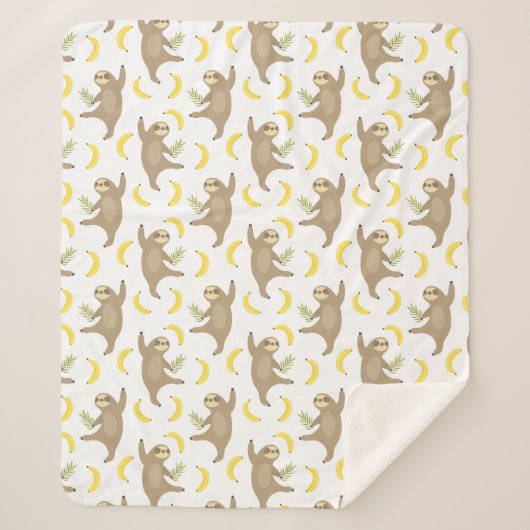 怠惰及びバナナパターン シェルパブランケット (正面)
