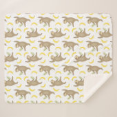 怠惰及びバナナパターン シェルパブランケット (正面(横))