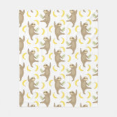 怠惰及びバナナパターン フリースブランケット (正面)