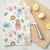 怠惰及び友人パターン キッチンタオル (四つ折り)