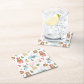 怠惰及び友人パターン スクエアペーパーコースター (インサイチュ)