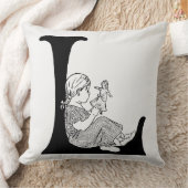 怠惰日レター'L'モノグラム クッション (ブランケット)