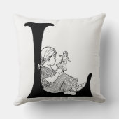 怠惰日レター'L'モノグラム クッション (裏面)