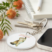 怠惰猫好きおもしろいかわいい猫 キーホルダー (正面右)