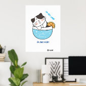 怠惰素晴らし猫皮肉ミームユーモアカスタム文字 ポスター (ホームオフィス)