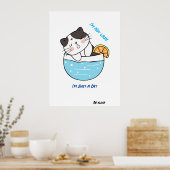 怠惰素晴らし猫皮肉ミームユーモアカスタム文字 ポスター (キッチン)