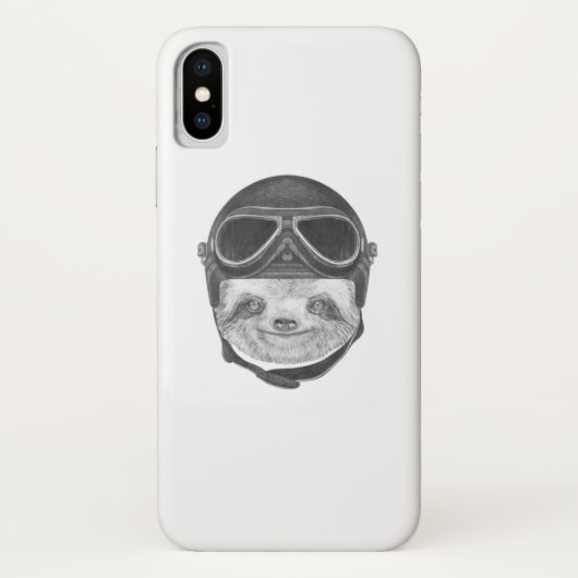 怠惰|のヴィンテージのヘルメットのポートレート Case-Mate iPhoneケース (裏面)