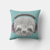 怠惰|の身に着けているヘッドホーンのポートレート クッション (裏面)