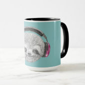 怠惰|の身に着けているヘッドホーンのポートレート マグカップ (正面右)