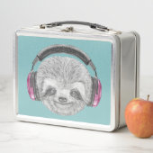 怠惰|の身に着けているヘッドホーンのポートレート メタルランチボックス (インサイチュ)