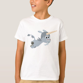 急いでいる子供のTシャツの可愛い漫画ユニコーン Tシャツ