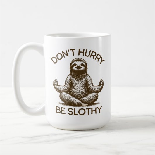 急いではいけないスロシーな生活アドバイス平和なスロース コーヒーマグカップ (左)