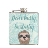 急いではいけないスロシー可愛いスロース引用文 フラスク (正面)