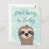 急いではいけないスロシー可愛いスロース引用文 ポストカード (正面/裏面)
