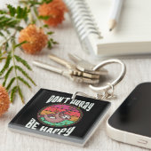 急いではいけない幸せでかわいいおもしろい怠け者ナマケモノ キーホルダー (正面右)