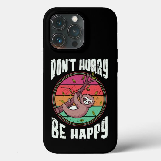 急いではいけない幸せでかわいいおもしろい怠け者ナマケモノ Case-Mate iPhoneケース (裏面)