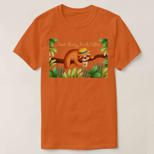 急いでコーヒースロットを飲む Tシャツ (デザイン正面)