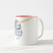 急いでマグカップに入ったかわいい漫画のユニコーン ツートーンマグカップ (正面右)