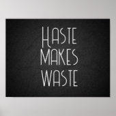 急いで無駄な知恵のことわざポスター ポスター (正面)