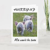 **急いで私たちは遅れることはできないピギー*70th*誕生日* カード (正面)