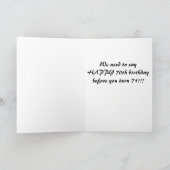 **急いで私たちは遅れることはできないピギー*70th*誕生日* カード (内部)