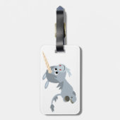 急いで荷物のラベルに可愛い漫画のユニコーン ラゲッジタグ (裏面縦)