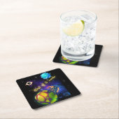 急いで～す疑問に思る スクエアペーパーコースター (インサイチュ)