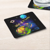 急いで～す疑問に思る スクエアペーパーコースター (アングル)