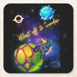 急いで～す疑問に思る スクエアペーパーコースター