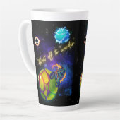 急いで～に行疑問に思く カフェラテマグ (左アングル)