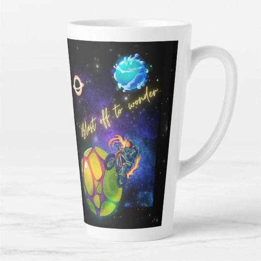 急いで～に行疑問に思く カフェラテマグ (右)