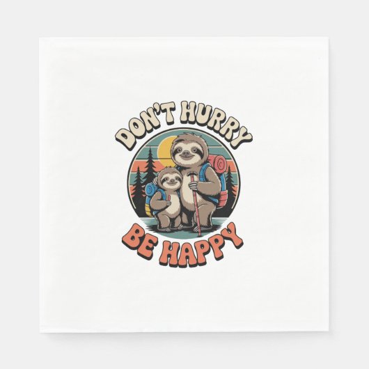 急いで、幸せなスロッスハイキングチーム スタンダードランチョンナプキン (正面)