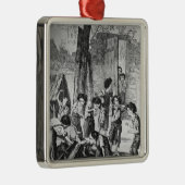 急ぎに若いunを作ればまたはそれらはカブを食べません メタルオーナメント (右)