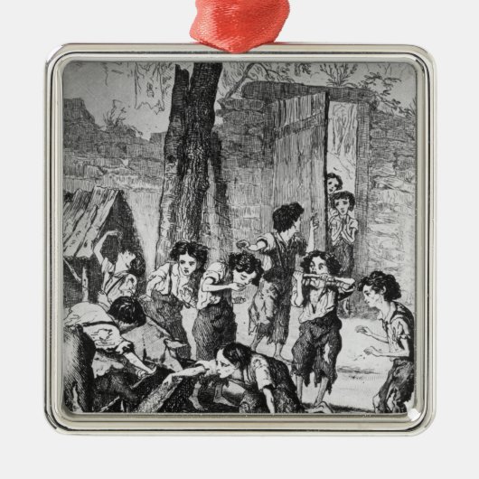 急ぎに若いunを作ればまたはそれらはカブを食べません メタルオーナメント (正面)