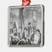 急ぎに若いunを作ればまたはそれらはカブを食べません メタルオーナメント (左)