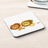 急ぎのキャスターセットでかわいい漫画ライオン コースター (左側)