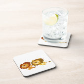 急ぎのキャスターセットでかわいい漫画ライオン コースター (右側)