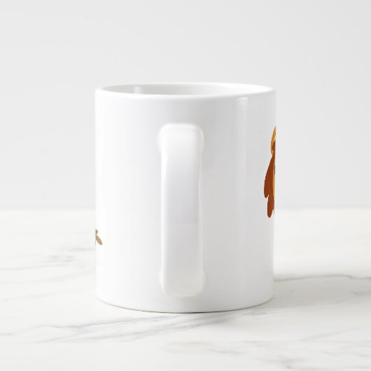 急ぎのジャンボマグカップに登場するかわいい漫画ライオン ジャンボコーヒーマグカップ (裏面)