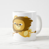 急ぎのジャンボマグカップに登場するかわいい漫画ライオン ジャンボコーヒーマグカップ (正面右)