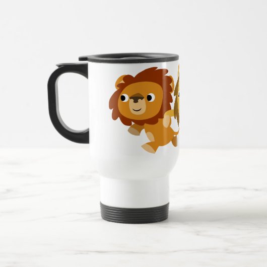 急ぎの通勤マグのかわいい漫画ライオン トラベルマグ (左)