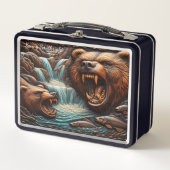 急ぐ川狩り：クマの力の瞬間 メタルランチボックス (正面)