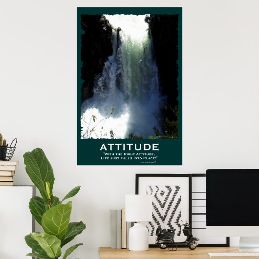 急ぐ滝の態度のポやる気を起こさせるスター ポスター (ホームオフィス)