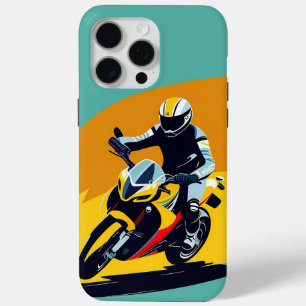 急なターンに傾く自動自転車 iPhone 15 PRO MAXケース