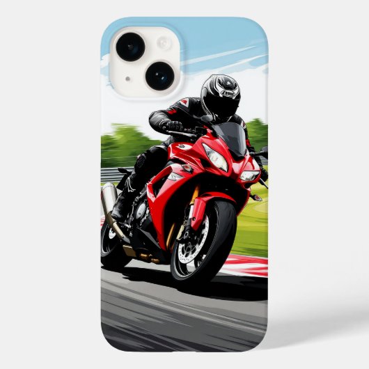 急なターンに傾く自動自転車 Case-Mate iPhoneケース (裏面)